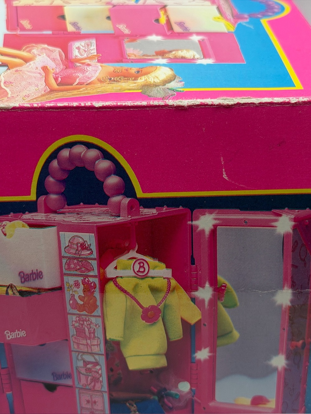 Vintage Barbie Glamour On The Go Carry Case Hot Pink - Tested - Picture 8 of 16